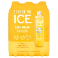 Sparkling Ice Zero Sugar Classic Lemonade Flavored Sparkling Water, 17 fl oz, 6 count
