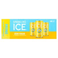 Sparkling Ice Mini Classic Lemonade Flavored Sparkling Water, 7.5 fl oz, 10 count, 75 Fluid ounce