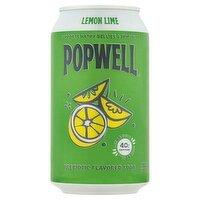 Popwell Lemon Lime Prebiotic Flavored Soda, 12 fl oz