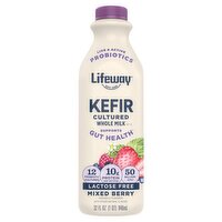 Lifeway Mixed Berry Lactose Free Cultured Whole Milk Kefir, 32 fl oz