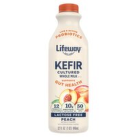 Lifeway Peach Lactose Free Cultured Whole Milk Kefir, 32 fl oz