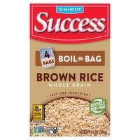 Success Boil-in-Bag Whole Grain Brown Rice, 4 count, 14 oz, 14 Ounce