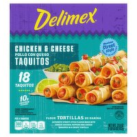 Delimex Chicken & Cheese Large Flour Taquitos, 18 count, 21.6 oz