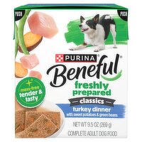 Purina Beneful Turkey Dinner with Sweet Potatoes & Green Beans Complete Adult Dog Food, 9.5 oz