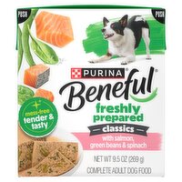 Purina Beneful Classics with Salmon, Green Beans & Spinach Complete Adult Dog Food, 9.5 oz