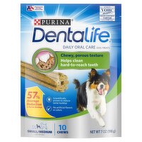 Purina DentaLife Daily Oral Care Dog Treats, Small/Medium, 10 count, 7 oz