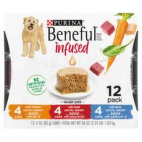 Purina Beneful Infused Tender Paté Dog Food, 3 oz, 12 count