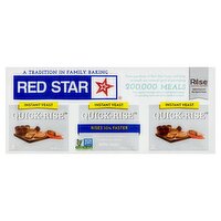 Red Star Quick-Rise Instant Yeast, 1/4 oz, 3 count, 0.75 Ounce