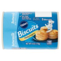 Pillsbury Flaky Layers Buttermilk Biscuits, 5 count, 6 oz, 6 Ounce