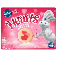 Pillsbury Ready to Bake! Hearts Shape Sugar Cookie Dough, 20 count, 9.1 oz, 9.1 Ounce