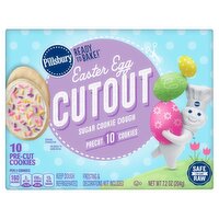 Pillsbury Ready to Bake! Easter Egg Cutout Sugar Cookie Dough, 10 count, 7.2 oz