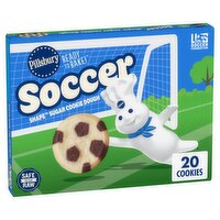 Pillsbury Soccer Shape Sugar Cookie Dough Pre-Cut Cookies, 20 count, 9.1 oz