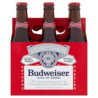 Budweiser Lager Beer, 6 count, 12 fl oz