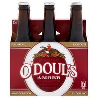O'Doul's Amber Premium Non-Alcoholic Brew Malt Beverage, 12 fl oz, 6 count