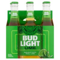 Bud Light Brewed with Real Lime Light Lager, 12 fl oz, 6 count