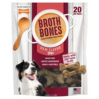 Nylabone Broth Bones Ham Flavor Dog Treats, 20 count, 14.1 oz