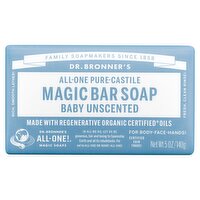 Dr. Bronner's Baby Unscented All-One Pure-Castile Magic Bar Soap, 5oz