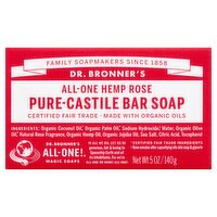 Dr. Bronner's All-One Hemp Rose Pure-Castile Bar Soap, 5 oz