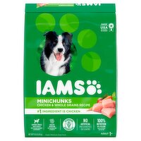  Iams Minichunks Chicken & Whole Grains Recipe Super Premium Dog Food, Adult 1+, 15 lb