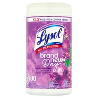 Lysol Lavender & Cotton Blossom Scent Disinfecting Wet Wipes, 80 count, 16.7 oz