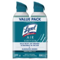 Lysol Simple Fresh Scent Air Sanitizer Value pack, 10 oz, 2 count