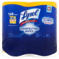 Lysol Lemon & Lime Blossom Scent Disinfecting Wipes, 16.7 oz, 80 count, 2 pack