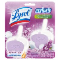 Lysol Cotton Lilac Scent with Essential Oils Automatic Toilet Cleaner, 1.41 oz, 2 count, 2.82 Fluid ounce