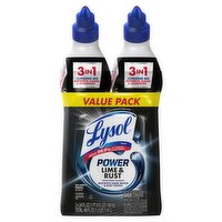 Lysol Power Lime & Rust Atlantic Fresh Scent Toilet Bowl Cleaner Value Pack, 24 fl oz, 2 count, 48 Fluid ounce