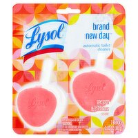 Lysol Brand New Day Mango & Hibiscus Scent Automatic Toilet Cleaner, 2 count, 2.82 oz, 2.82 Ounce