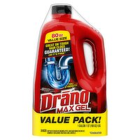 Drano Max Gel Clog Remover Value Size, 2 count, 1 gallon, 160 Fluid ounce