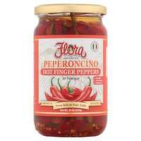 Flora Hot Finger Peppers in Vinegar, 24 oz
