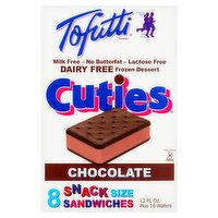 Tofutti Cuties Chocolate Snack Size Sandwiches Dairy Free Frozen Dessert, 12 fl oz