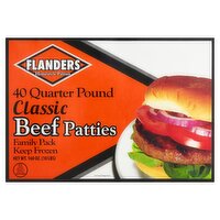 Flanders Classic Beef Patties Family Pack, 160 oz, 160 Ounce