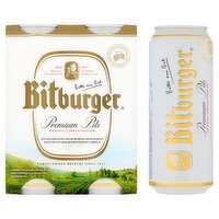 Bitburger Premium Pils Original German Pilsener Beer, 4 count, 1 pt 0.9 fl oz