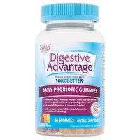 Schiff Digestive Advantage Natural Fruit Flavors Daily Probiotic Gummies, 60 count