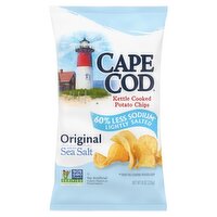 Cape Cod 60% Less Sodium Original Kettle Cooked Potato Chips, 8 oz, 8 Ounce