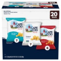 Cape Cod Kettle Cooked Potato Chips Snack Packs, 1 oz, 20 count