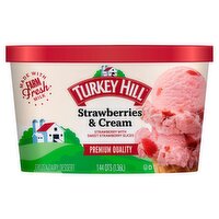 TURKEY HILL Strawberries & Cream Premium Ice Cream, 1.44 qts, 46 Fluid ounce