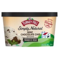 TURKEY HILL Simply Natural Mint Chocolate Chip Premium Ice Cream, 1.44 qts, 46 Fluid ounce