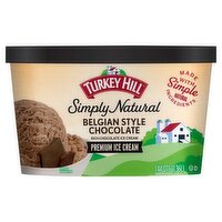 TURKEY HILL Simply Natural Belgian Style Chocolate Premium Ice Cream, 1.44 qts, 46 Fluid ounce