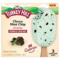 Turkey Hill Mint Ice Cream with Choco Chips Premium Ice Cream Bars, 2.4 oz, 3 count