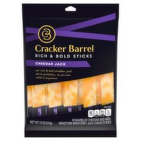 Cracker Barrel Cheddar Jack Cheese Sticks, 10 count, 7.5 oz, 7.5 Ounce