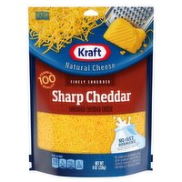 Kraft Finely Shredded Sharp Cheddar Natural Cheese, 8 oz