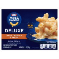 Kraft Deluxe White Cheddar & Bacon Macaroni & Cheese Sauce with Bacon Kit, 11.9 oz