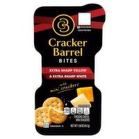 Cracker Barrel Extra Sharp Yellow & Extra Sharp White with Mini Crackers Bites, 1.58 oz, 1.58 Ounce