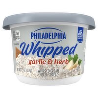 Philadelphia Garlic & Herb Whipped Cream Cheese Spread, 7.5 oz, 7.5 Ounce