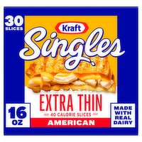 Kraft Singles American Extra Thin Cheese Slices, 30 count, 16 oz