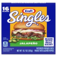 Kraft Singles Jalapeño Cheese Slices, 16 count, 10.7 oz