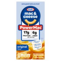 Kraft PowerMac Original Flavor Mac & Cheese Pasta with Pea Protein & Cheese Sauce Mix, 7.25 oz, 7.25 Ounce