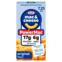 Kraft PowerMac Original Flavor Mac & Cheese Pasta with Pea Protein & Cheese Sauce Mix, 7.25 oz